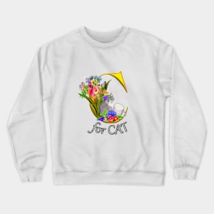 Letter C for Cat and Cute Kitten Crewneck Sweatshirt
